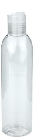 250 ml PET-Flasche transparent, Ø 49,0 mm, Disc-Top-Verschluss transparent