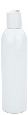 250 ml R-PET-Flasche weiß, Ø 49,0 mm, Disc-Top-Verschluss weiß