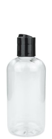 250 ml PET-Flasche transparent, Ø 58,0 mm, Disc-Top-Verschluss schwarz