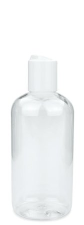250 ml PET-Flasche transparent, Ø 58,0 mm, Disc-Top-Verschluss weiß
