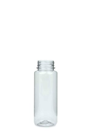 250 ml R-PET-Flasche transparent, Ø 52 mm, ohne Verschluss