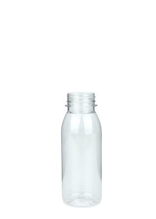 250 ml R-PET-Flasche transparent, Ø 54 mm, ohne Verschluss