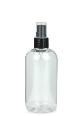 250 ml PET-Flasche transparent, Ø 58,0 mm, Lotionpumpe schwarz