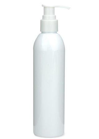 250 ml PET-Flasche weiß, Ø 49,0 mm, Seifenpumpe weiß