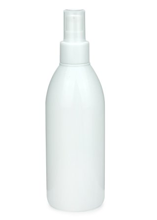 250 ml R-PET-Flasche weiß, Ø 54,5 mm, Lotionpumpe weiß