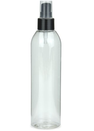 250 ml R-PET-Flasche transparent, Ø 49,0 mm, Lotionpumpe schwarz