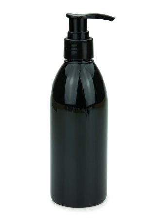 250 ml PET-Flasche schwarz, Ø 54,5 mm, Seifenpumpe schwarz