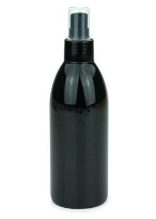 250 ml PET-Flasche schwarz, Ø 54,5 mm, Lotionpumpe schwarz