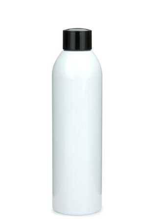 250 ml PET-Flasche weiß, Ø 49,0 mm, Schraubverschluss schwarz