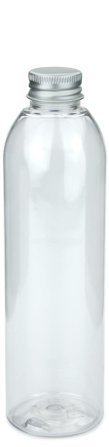 250 ml PET-Flasche transparent, Ø 49,0 mm, Alu-Schraubkappe