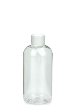 250 ml PET-Flasche transparent, Ø 58,0 mm, Schraubverschluss weiß