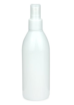 250 ml PET-Flasche weiß, Ø 54,5 mm, Sprühzerstäuber weiß