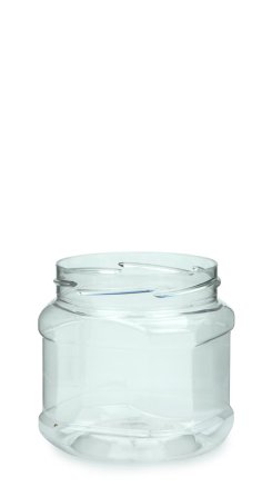 400 ml PET-Weithalstiegel 82 klar, achteckig (82 RTS) – ohne Deckel