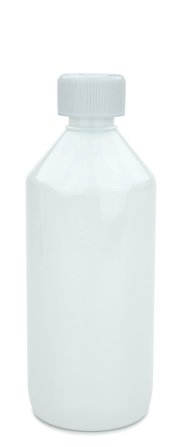500 ml PET-Laborflasche KISI weiß, Ø 69,5 mm, Verschluss weiß