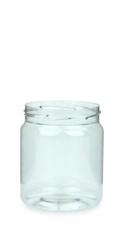 500 ml PET-Weithalstiegel 82 klar, rund (82 RTS) – ohne Deckel