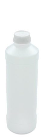 500 ml PE-HD-Flasche weiß, Ø 64,0 mm, Schraubverschluss weiß