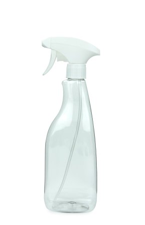 500 ml PET-Flasche transparent, 88 × 51 mm, Metallfreie Trigger-Sprühpistole weiß, geriffelt