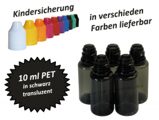 10 ml Tropf-Flasche PET in schwarz ( transluzent )