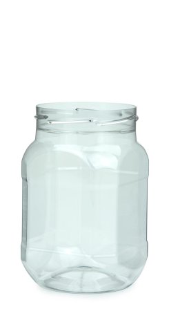 700 ml PET-Weithalstiegel 82 klar, achteckig (82 RTS) – ohne Deckel