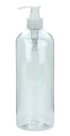 750 ml PET-Flasche transparent, Ø 76,0 mm, Seifenpumpe natur