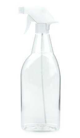 750 ml PET-Flasche transparent, 95 × 55 mm, Trigger-Sprühpistole, Einzelmodus weiß, geriffelt