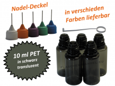 10 ml PET Nadelflaschen in schwarz (transluzent)