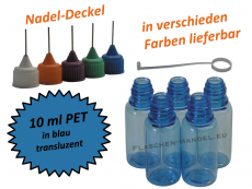 10 ml PET Nadelflaschen in blau (transluzent)