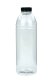 1000 ml R-PET-Smoothie-Flasche transparent, Ø 81,0 mm, Verschluss schwarz