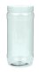 1.000 ml PET-Weithalstiegel 82 klar, rund mit Etikettierfeld (82 RTS) – Deckel weiß, glänzend, Dichtkonus