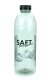 1000 ml R-PET-Flasche transparent, Ø 81,0 mm, Schraubverschluss schwarz