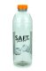 1000 ml R-PET-Saftflasche transparent mit DPG-Pfandetikett, Ø 81,0 mm, Schraubverschluss orange