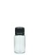 10 ml PET-Mini-Flasche transparent, Ø 24,5 mm, Verschluss schwarz