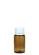 10 ml PET-Mini-Flasche braun, Ø 24,5 mm, Verschluss weiß