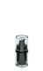 15 ml Airless Spender - Lusso - schwarz/klar, Kopf schwarz, Kappe klar