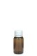 15 ml PET-Mini-Flasche braun, Ø 25,5 mm, Verschluss weiß