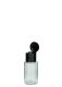 20 ml PET-Flasche transparent, Ø 26,5 mm, Klappverschluss schwarz
