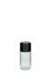 20 ml PET-Flasche transparent, Ø 26,5 mm, doppelwandiger Verschluss, soft schwarz
