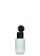 25 ml PET-Flasche transparent, Ø 28,5 mm, Klappverschluss schwarz