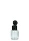 25 ml PET-Flasche transparent, Ø 32,3 mm, Klappverschluss schwarz