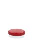 25 ml PP-Cremetiegel weiß, flach – Deckel rot