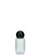 25 ml PET-Flasche transparent, Ø 28,5 mm, Kugelverschluss schwarz