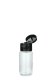 30 ml PETG-Flasche transparent, Ø 29,5 mm, Klappverschluss schwarz
