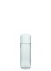 30 ml PET-Flasche transparent, Ø 26,5 mm, doppelwandiger Verschluss, soft weiß