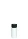 30 ml PETG-Flasche weiß, Ø 29,5 mm, Schraubverschluss schwarz