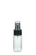 30 ml PETG-Flasche transparent, Ø 29,5 mm, Sprühzerstäuber schwarz, glatt