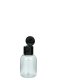 35 ml PET-Flasche transparent, Ø 34,0 mm, Klappverschluss schwarz