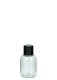 35 ml PET-Flasche transparent, Ø 34,0 mm, Schraubverschluss (Mini-Gewinde) schwarz