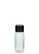 35 ml PET-Flasche transparent, Ø 28,5 mm, doppelwandiger Verschluss, soft schwarz