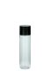 40 ml PET-Flasche transparent, Ø 26,3 mm, doppelwandiger Verschluss, kantig schwarz