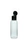 50 ml PET-Flasche transparent, Ø 31,5 mm, Klappverschluss schwarz